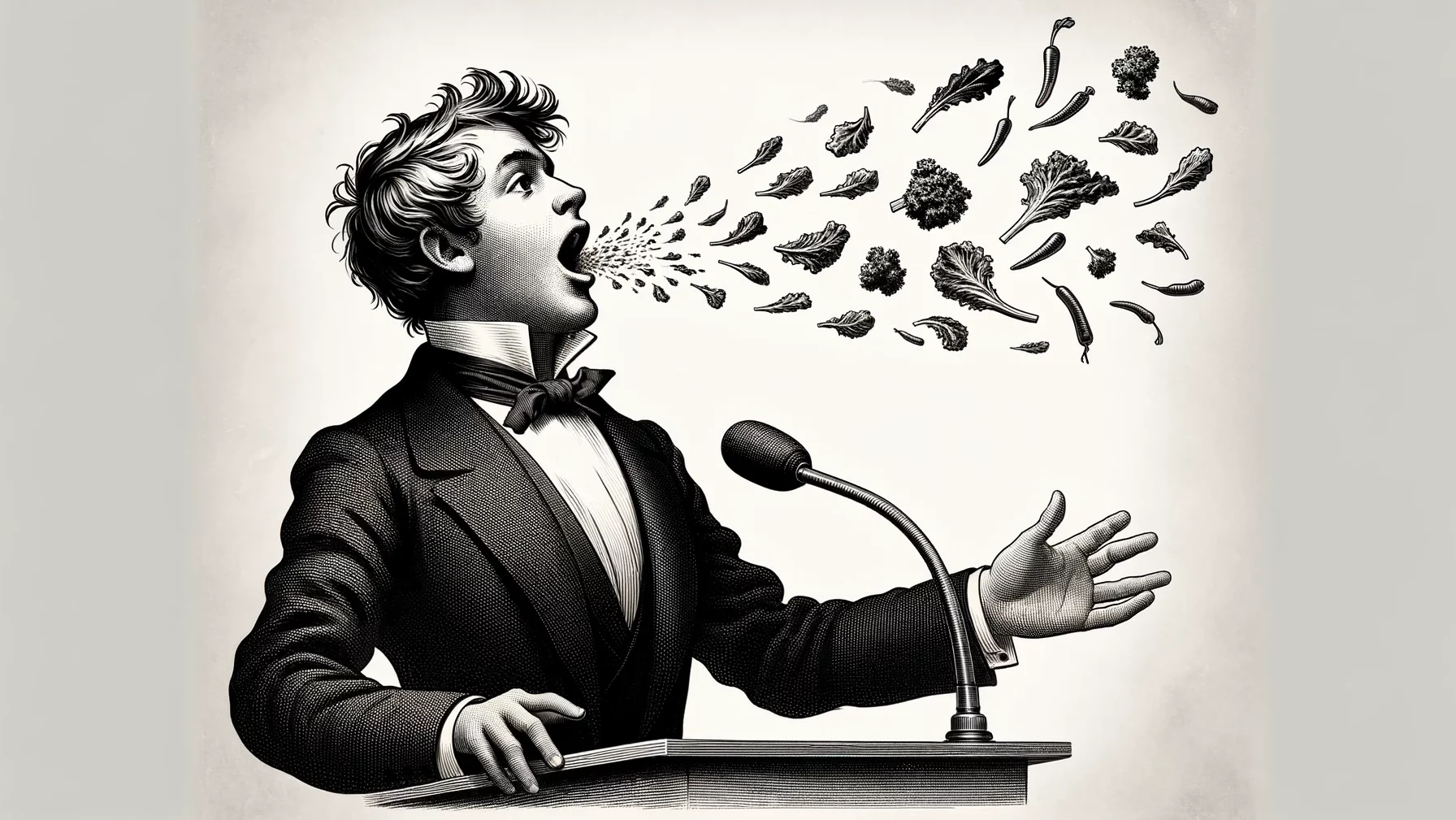 Jeune homme politique racontant des salades